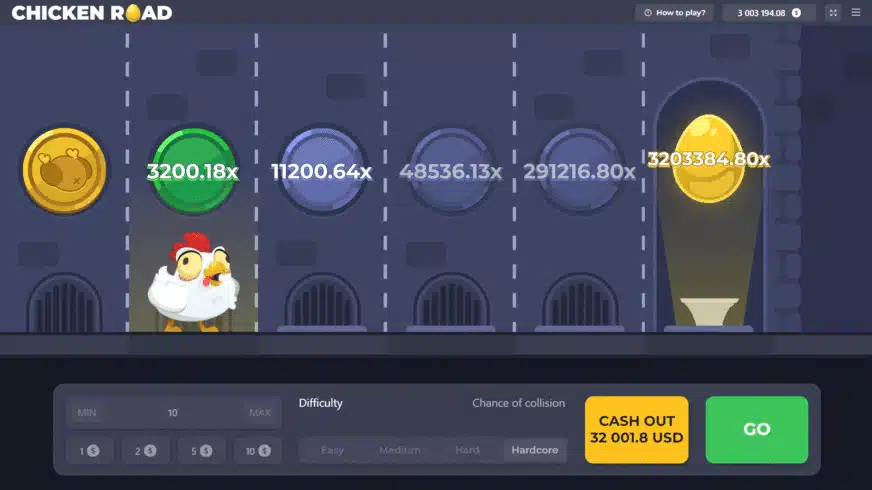 Kenmerken van Chicken Road spel.